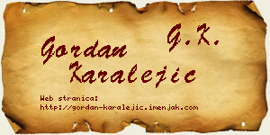 Gordan Karalejić vizit kartica